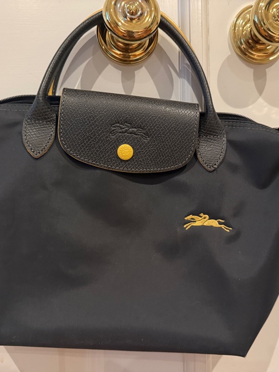 Longchamp Handbags - Longchamp dark gray Tote with yellow Accent